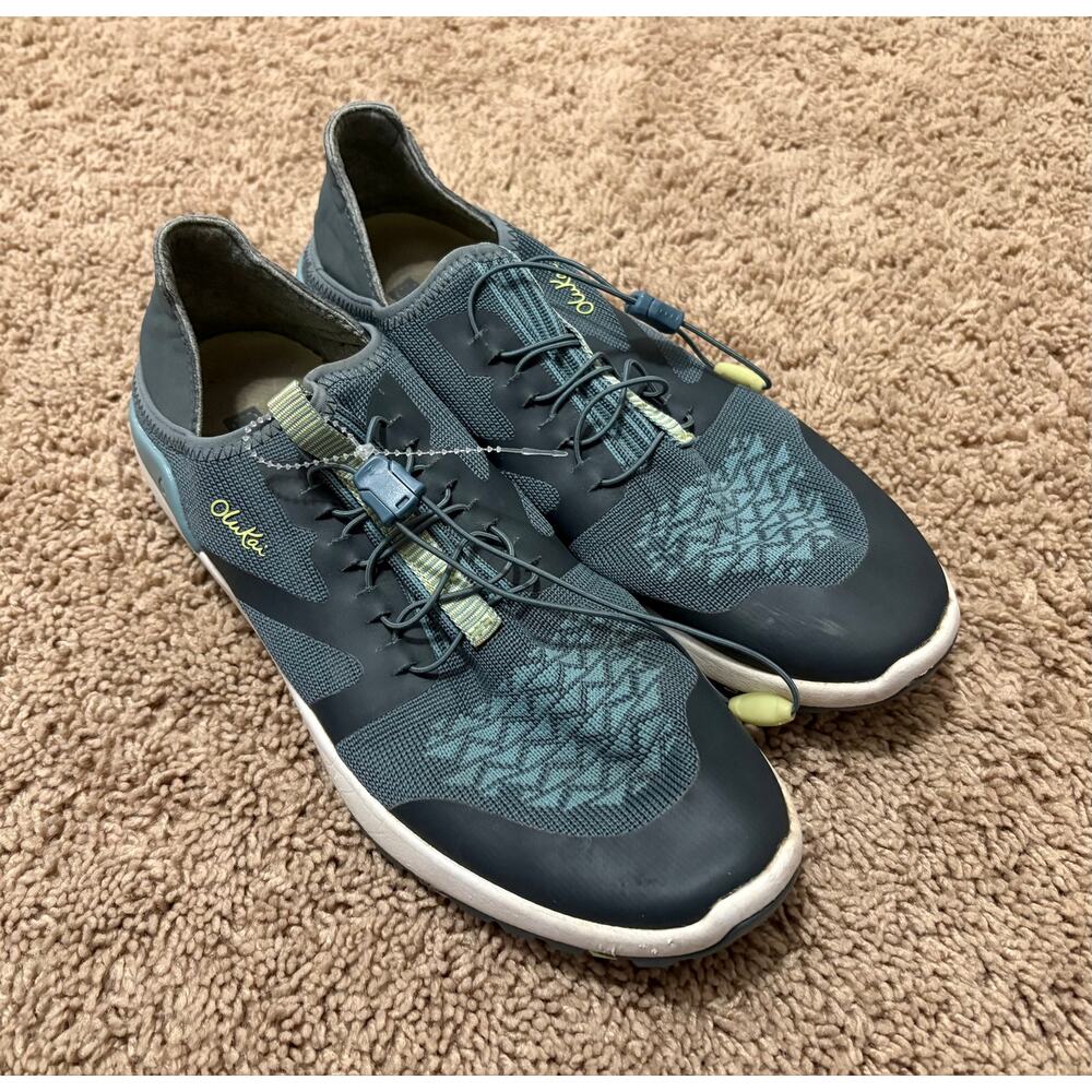 OLUKAI Miki Trainer foldable Iron Mineral Blue sneakers shoes women